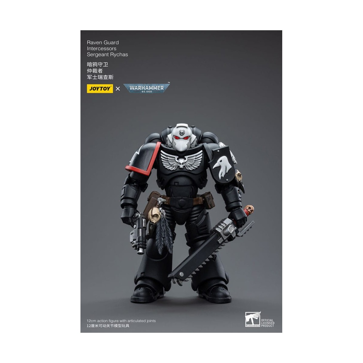 JoyToy Space Marine - Raven Guard - Sergente Intercessors Rychas 1/18 - Warhammer 40K