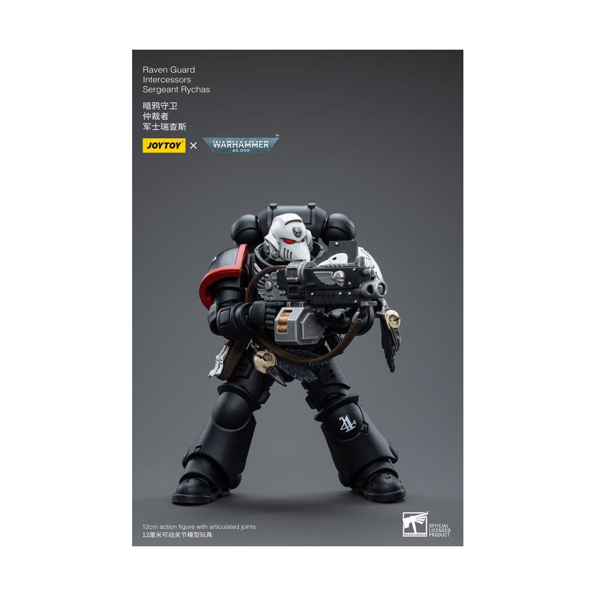 JoyToy Space Marine - Raven Guard - Sergente Intercessors Rychas 1/18 - Warhammer 40K