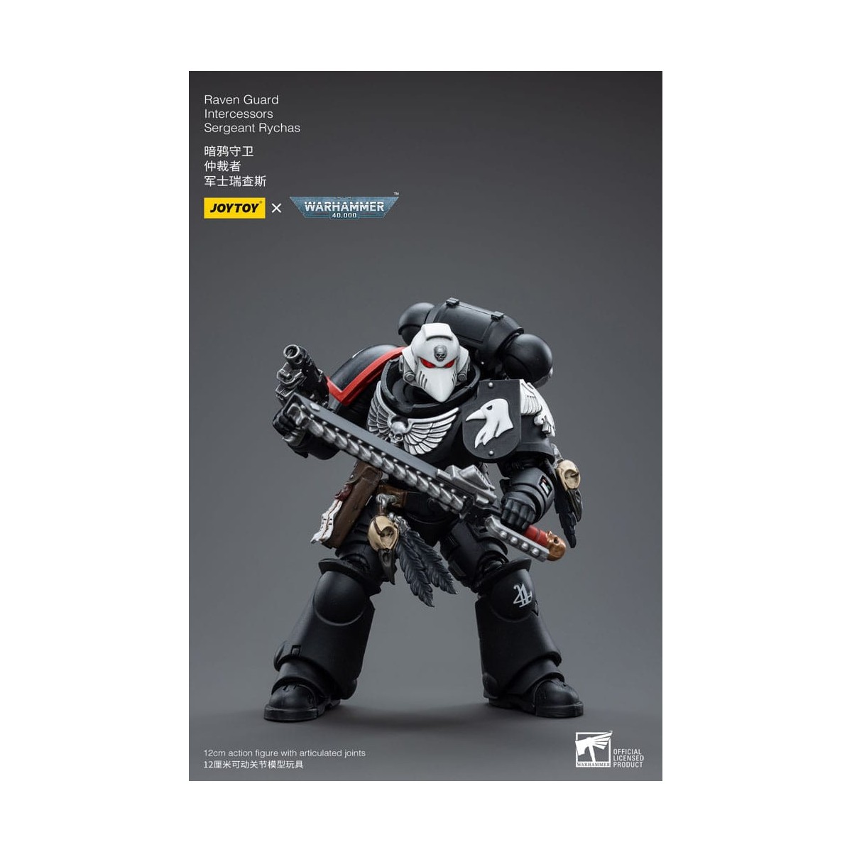 JoyToy Space Marine - Raven Guard - Sergente Intercessors Rychas 1/18 - Warhammer 40K