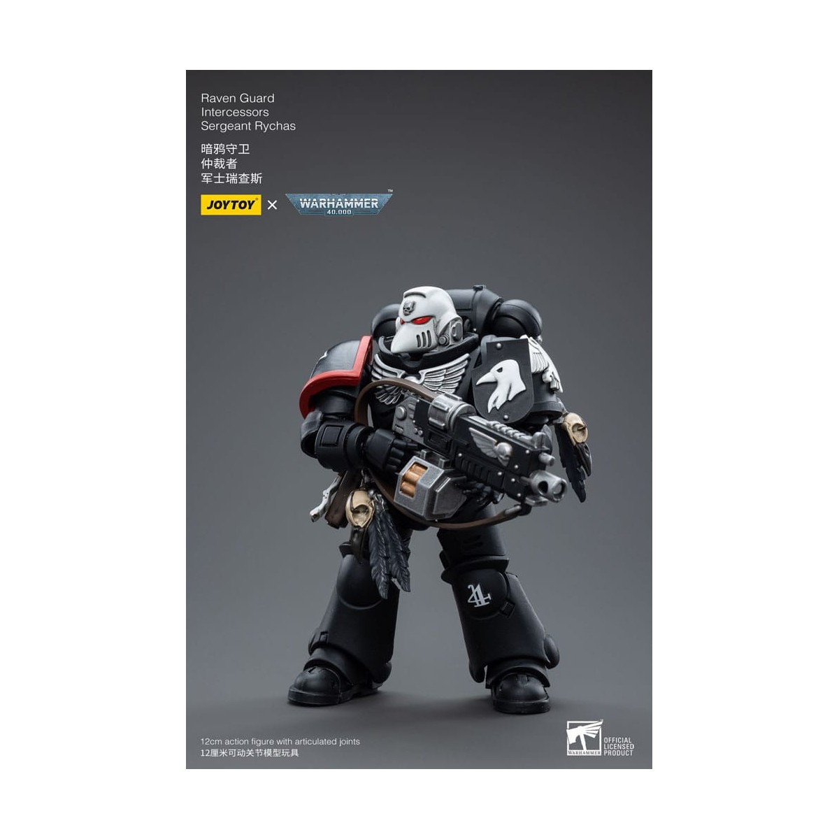 JoyToy Space Marine - Raven Guard - Sergente Intercessors Rychas 1/18 - Warhammer 40K