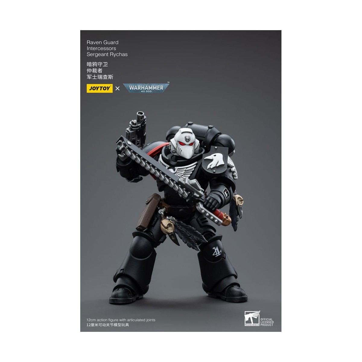 JoyToy Space Marine - Raven Guard - Sergente Intercessors Rychas 1/18 - Warhammer 40K