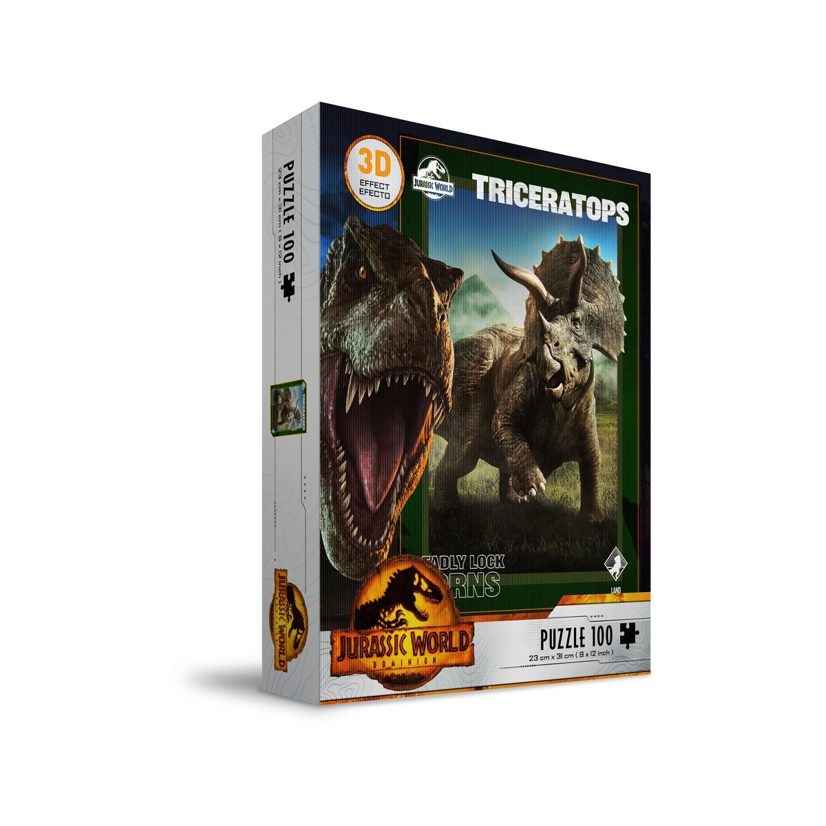 SD Toys - Puzzle Jurassic World effetto 3D - Triceratopo 100 pezzi