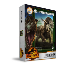 SD Toys - Puzzle Jurassic World effetto 3D - Triceratopo 100 pezzi