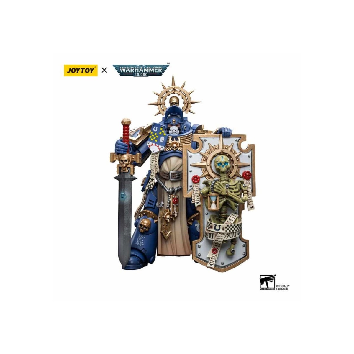 JoyToy - Space Marines - Ultramarines - Capitano Primaris con scudo e spada di potere 1/18 - Warhammer 40K
