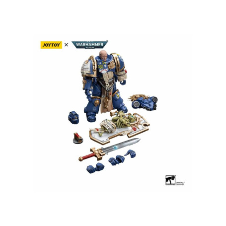 JoyToy - Space Marines - Ultramarines - Capitano Primaris con scudo e spada di potere 1/18 - Warhammer 40K