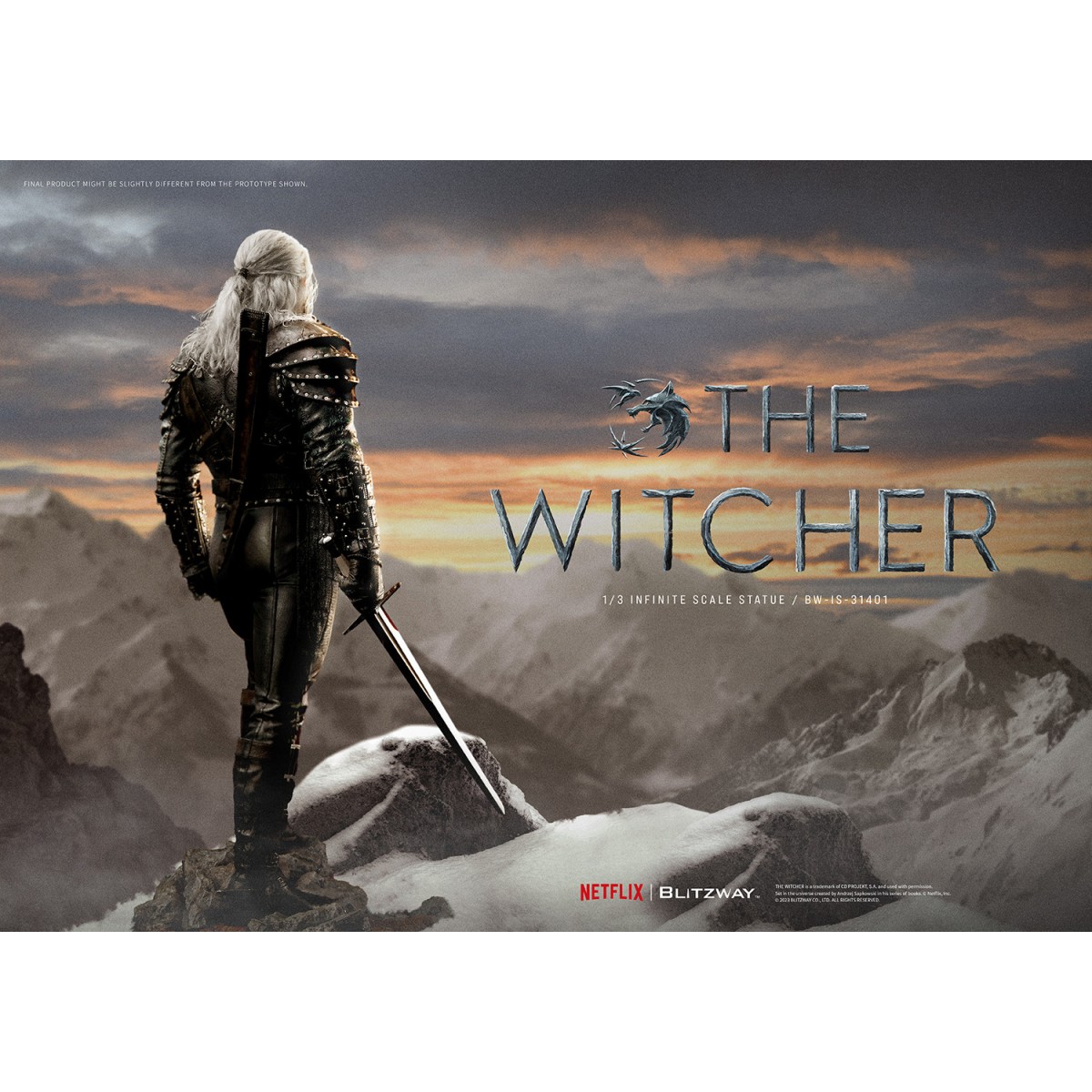 Blitzway - Statua di Geralt di Rivia 1/3 in scala infinita - The Witcher 