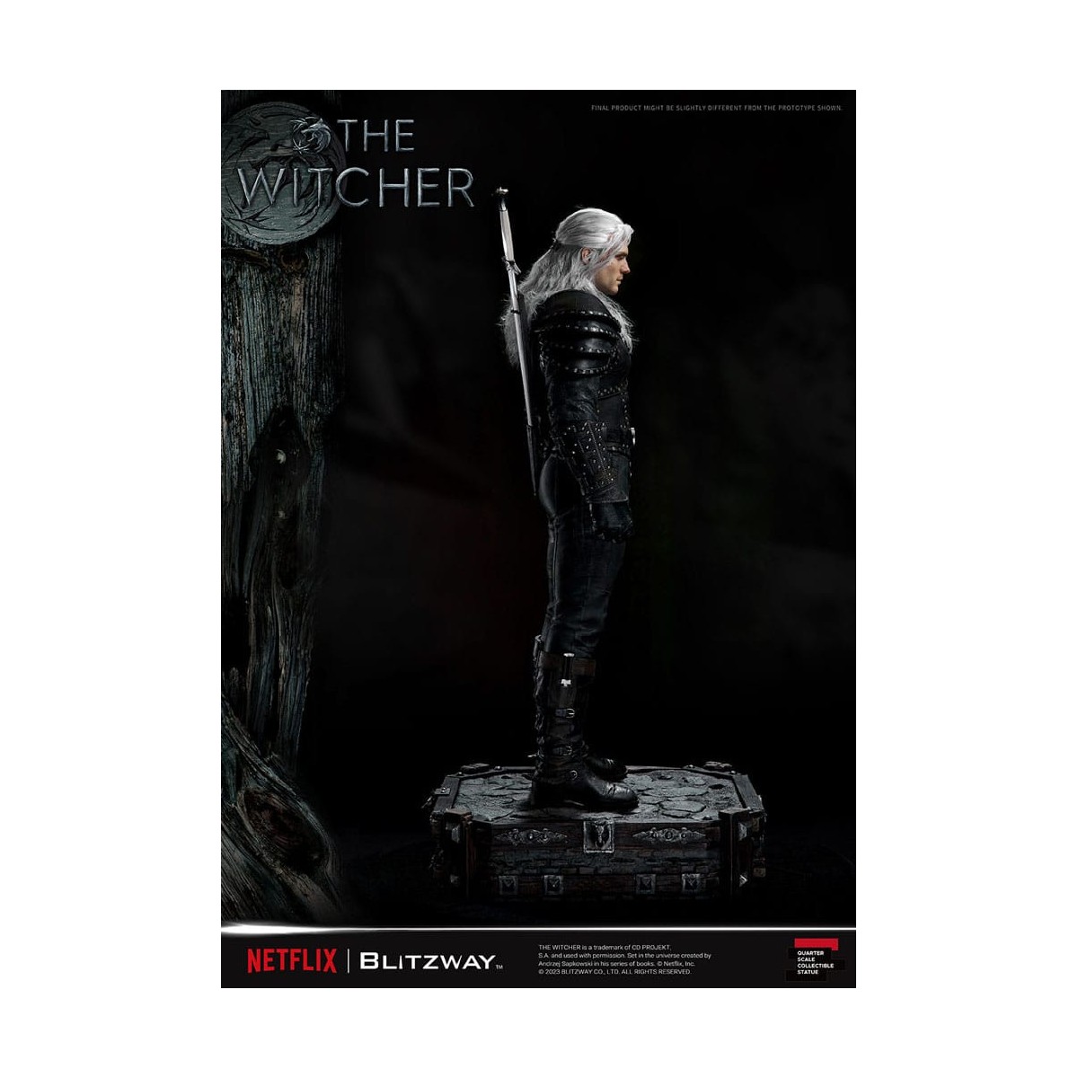 Blitzway - Statua di Geralt di Rivia 1/4 in scala superba - The Witcher
