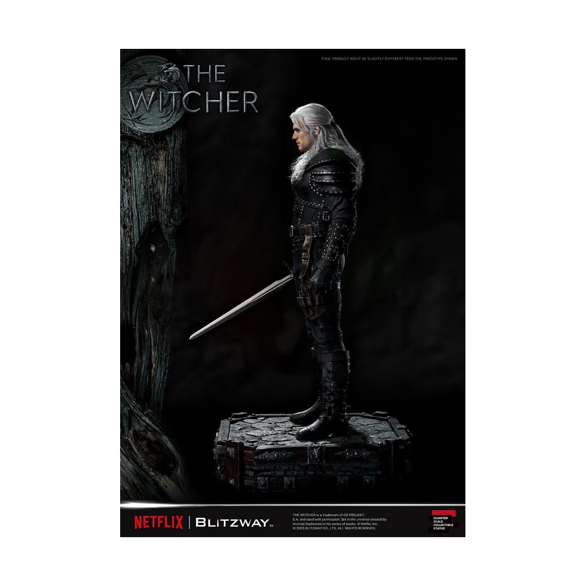 Blitzway - Statua di Geralt di Rivia 1/4 in scala superba - The Witcher