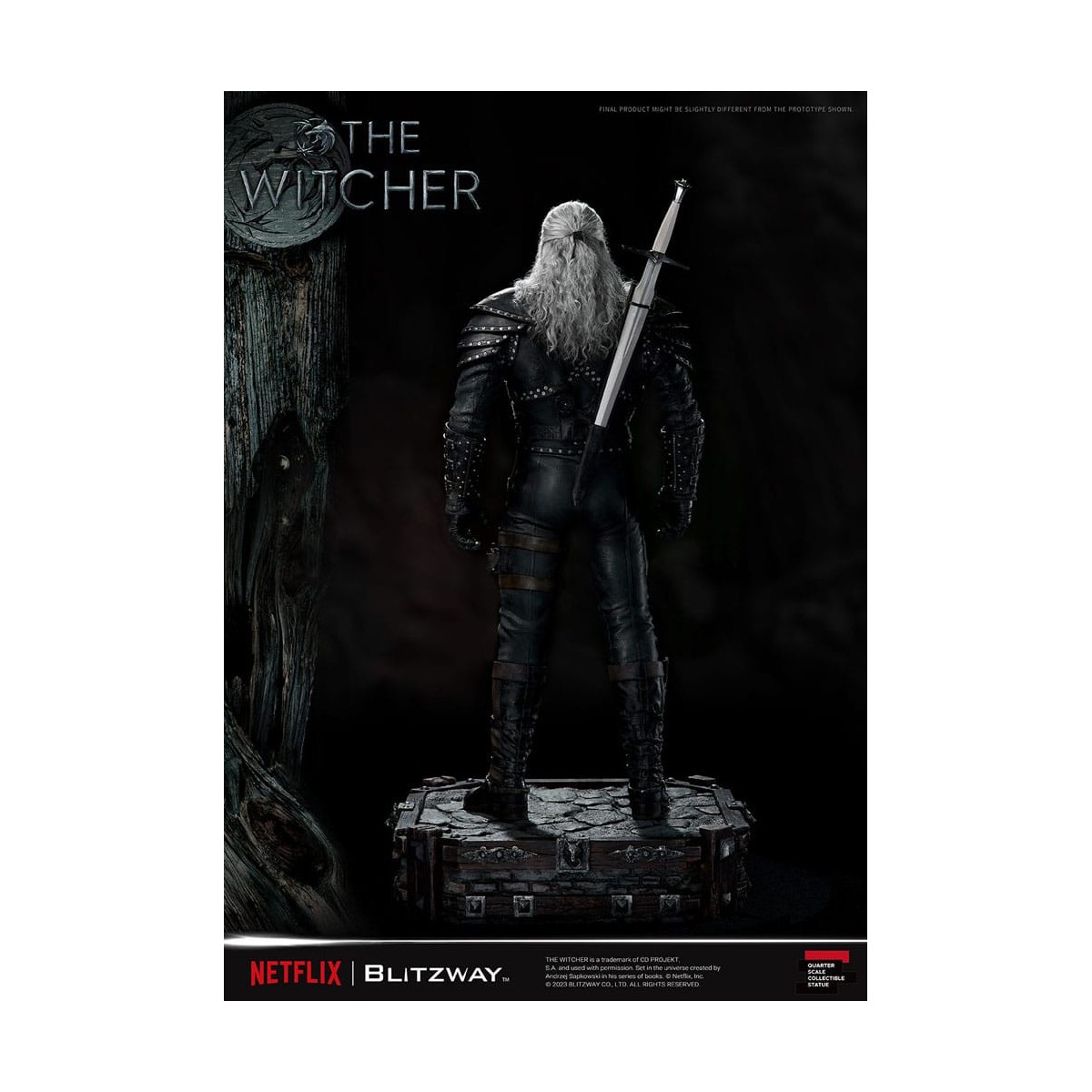 Blitzway - Statua di Geralt di Rivia 1/4 in scala superba - The Witcher