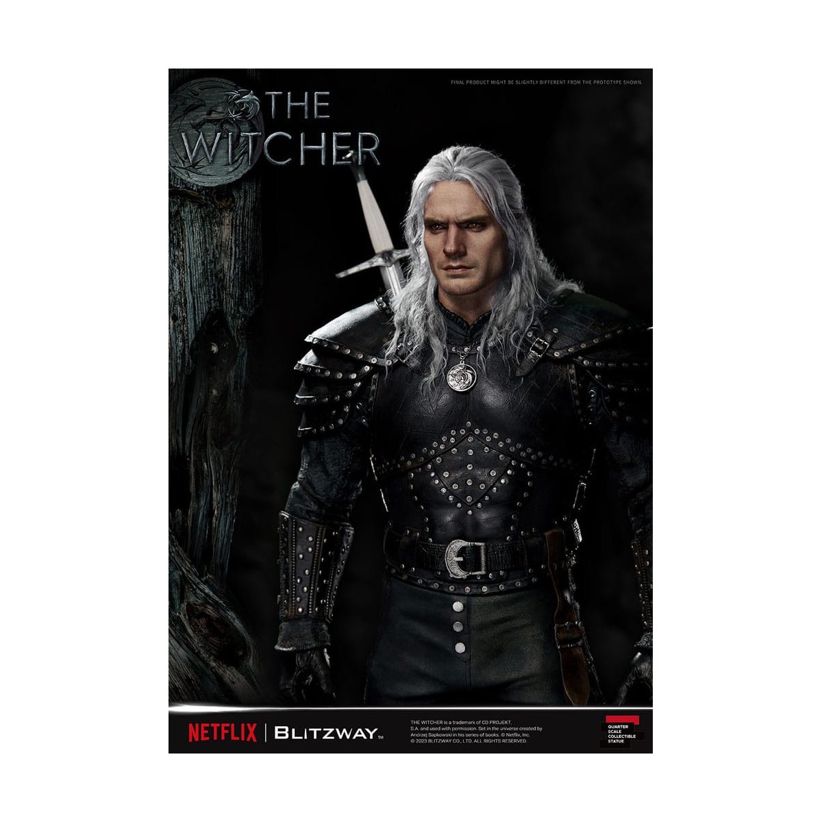 Blitzway - Statua di Geralt di Rivia 1/4 in scala superba - The Witcher