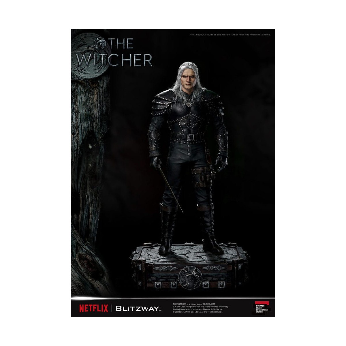 Blitzway - Statua di Geralt di Rivia 1/4 in scala superba - The Witcher