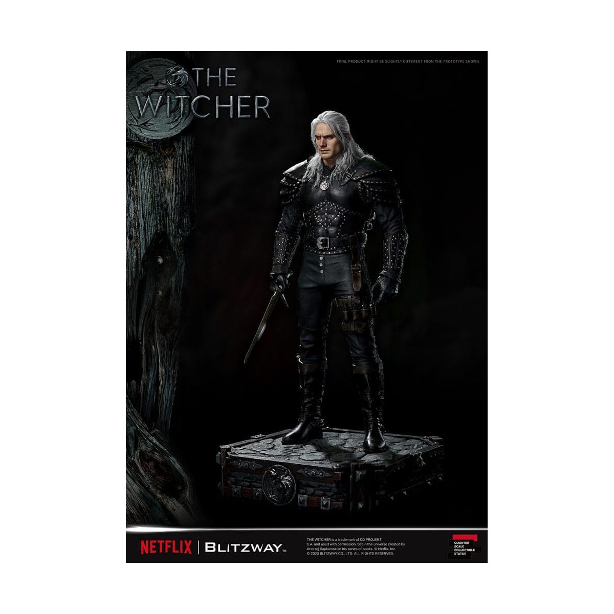Blitzway - Statua di Geralt di Rivia 1/4 in scala superba - The Witcher