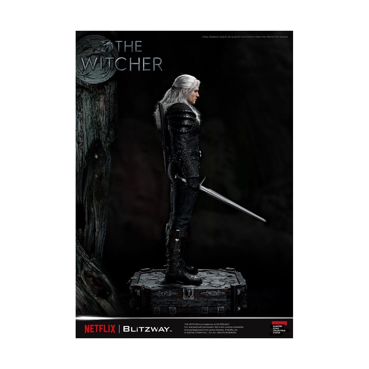 Blitzway - Statua di Geralt di Rivia 1/4 in scala superba - The Witcher