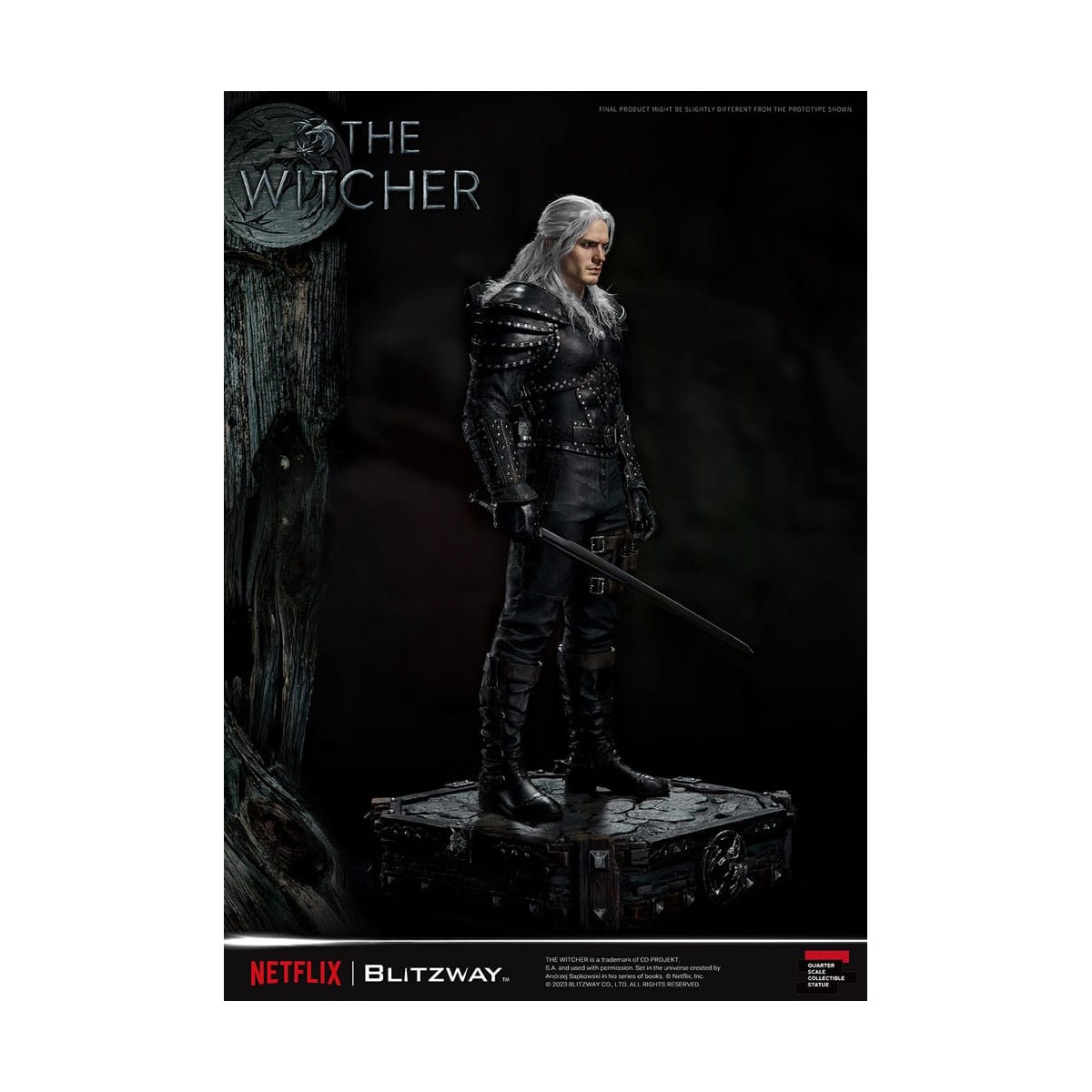 Blitzway - Statua di Geralt di Rivia 1/4 in scala superba - The Witcher