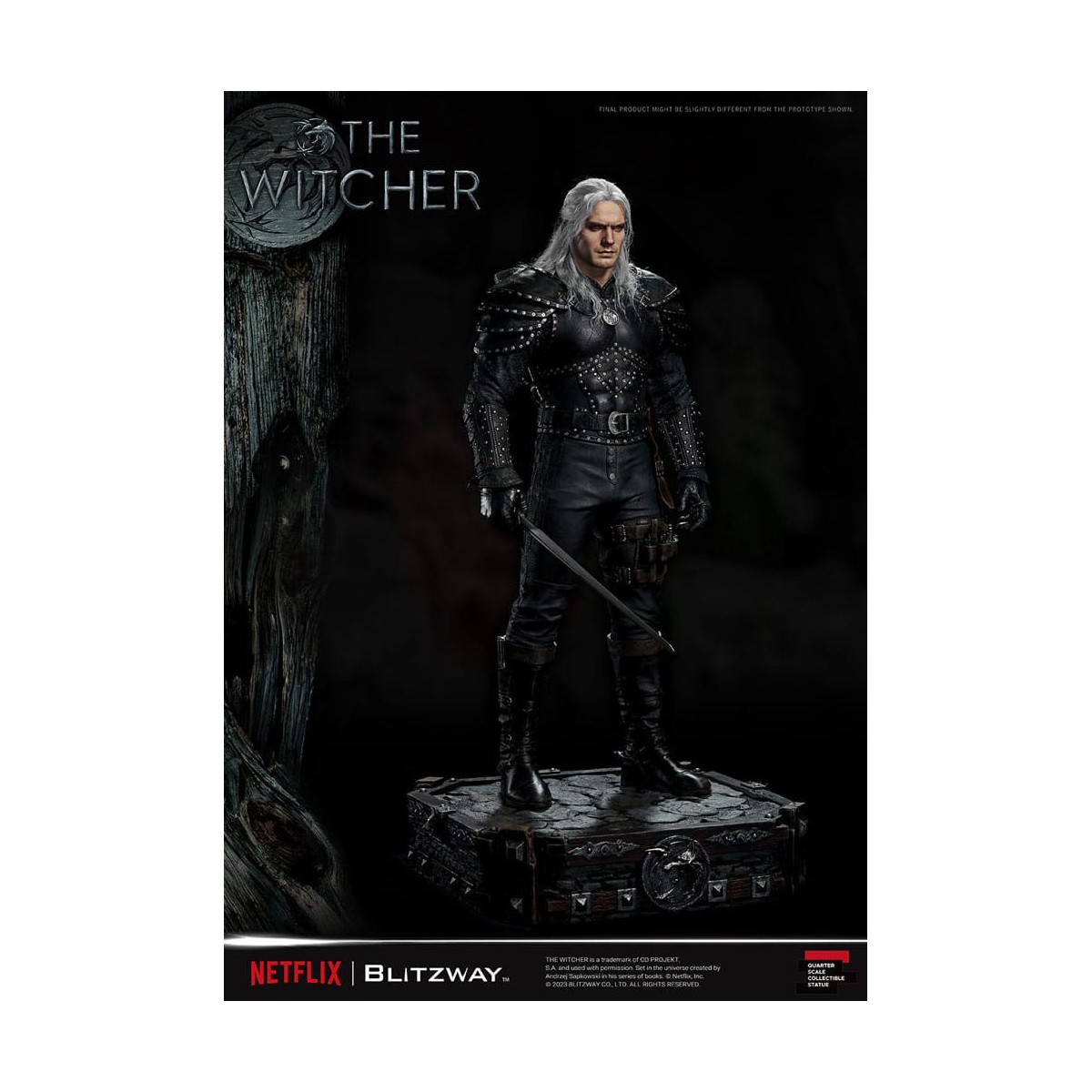 Blitzway - Statua di Geralt di Rivia 1/4 in scala superba - The Witcher
