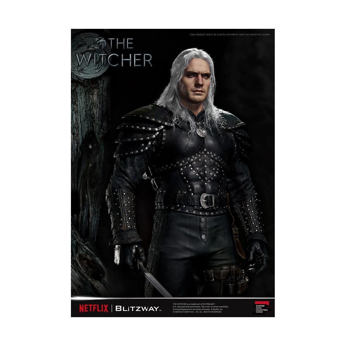 Blitzway - Statua di Geralt di Rivia 1/4 in scala superba - The Witcher