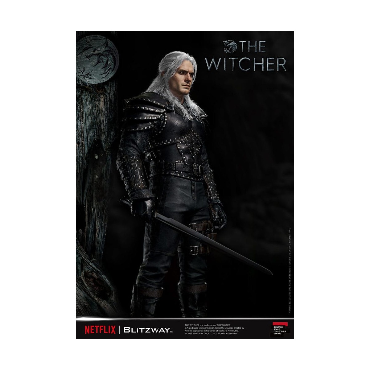 Blitzway - Statua di Geralt di Rivia 1/4 in scala superba - The Witcher