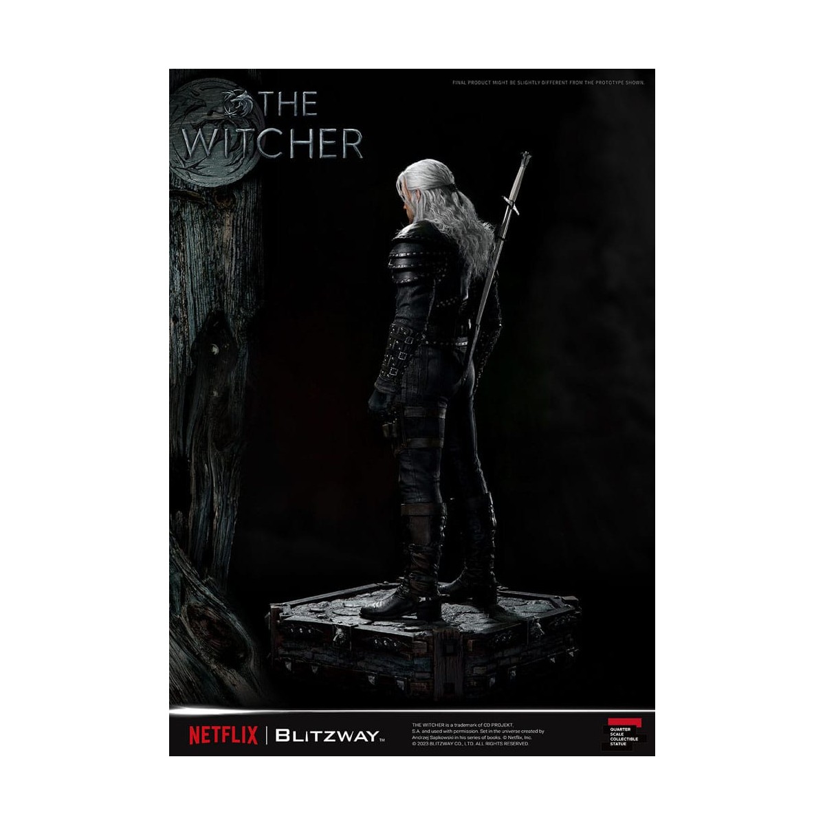 Blitzway - Statua di Geralt di Rivia 1/4 in scala superba - The Witcher