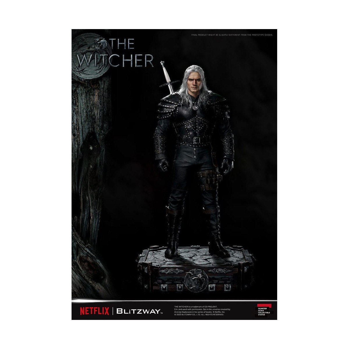 Blitzway - Statua di Geralt di Rivia 1/4 in scala superba - The Witcher