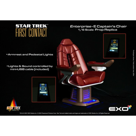 EXO-6 - Star Trek: Il primo contatto - Sedia del capitano in scala 1:6 Replica di scena