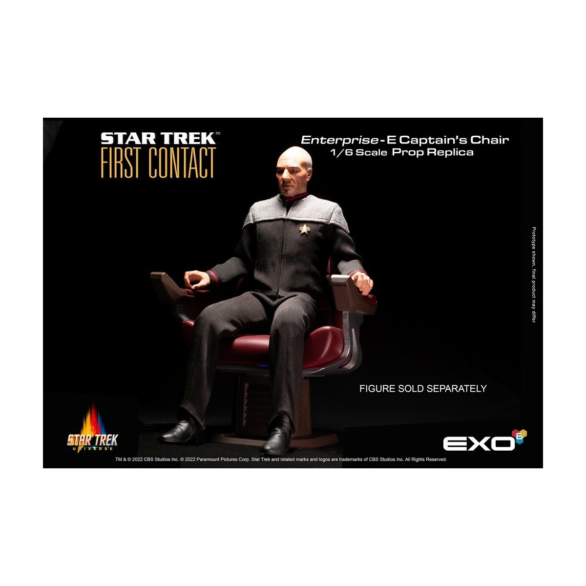 EXO-6 - Star Trek: Il primo contatto - Sedia del capitano in scala 1:6 Replica di scena