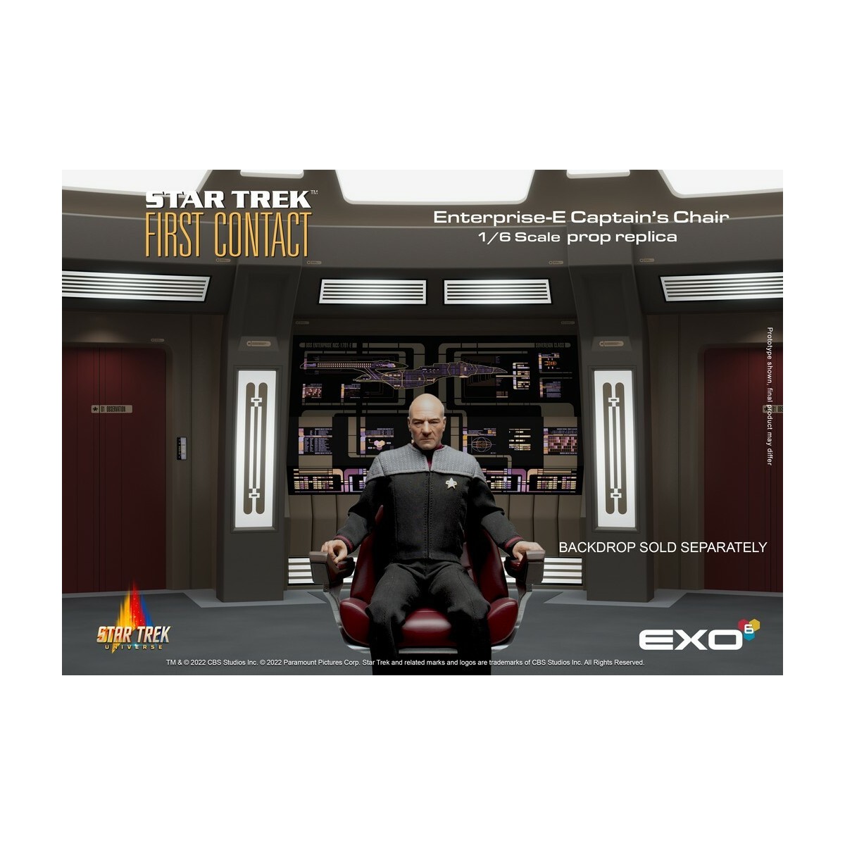 EXO-6 - Star Trek: Il primo contatto - Sedia del capitano in scala 1:6 Replica di scena