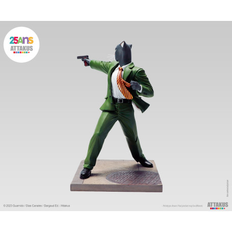 Attakus - John Blacksad pronto a sparare! - Statua di Blacksad