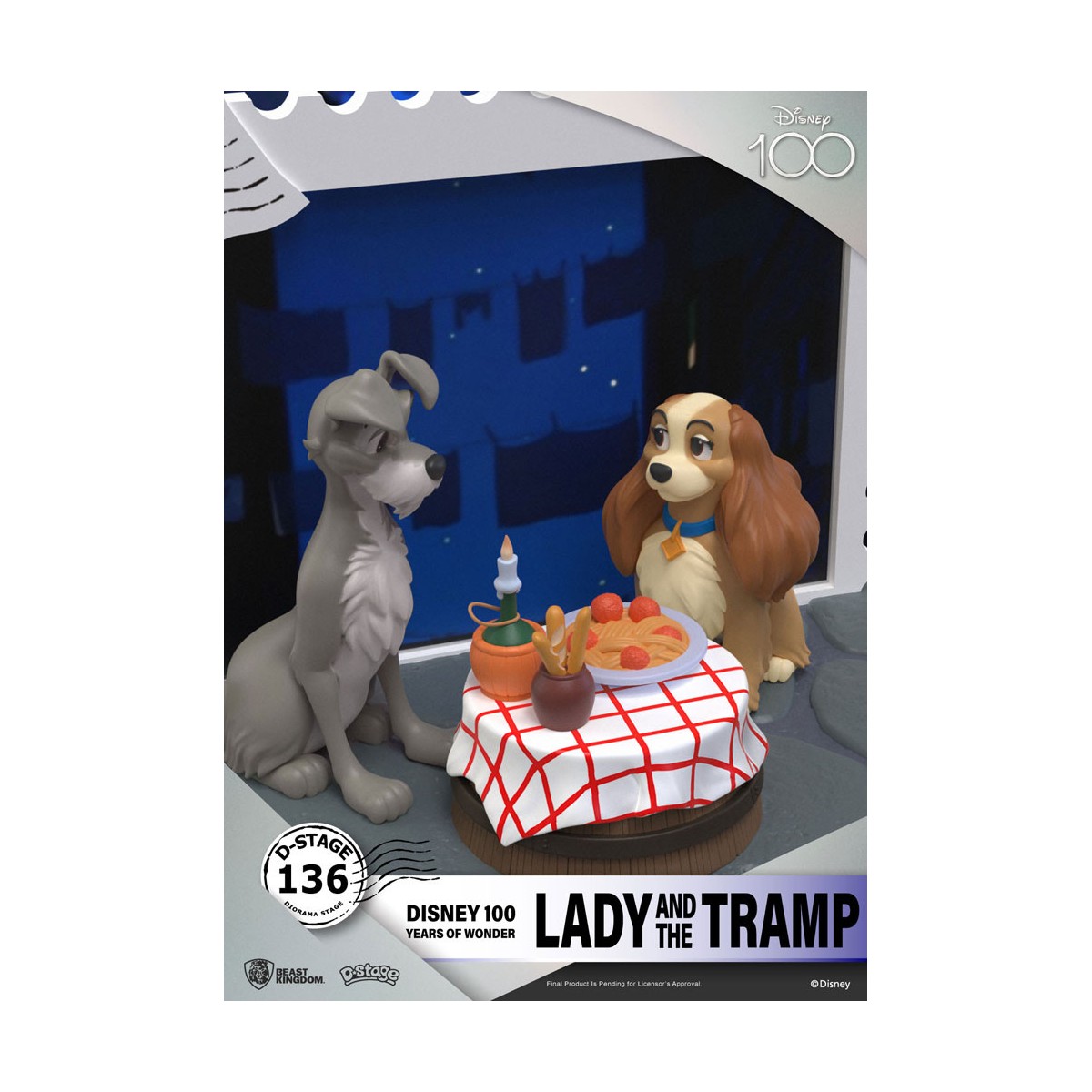 Regno della Bestia Disney - Diorama in PVC D-Stage La Bella e il Vagabondo - Disney 100 anni di meraviglie