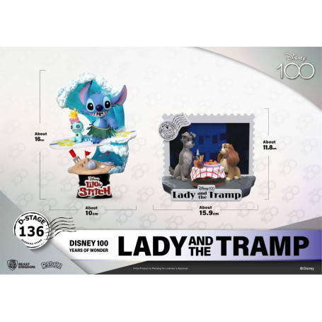 Regno della Bestia Disney - Diorama in PVC D-Stage La Bella e il Vagabondo - Disney 100 anni di meraviglie