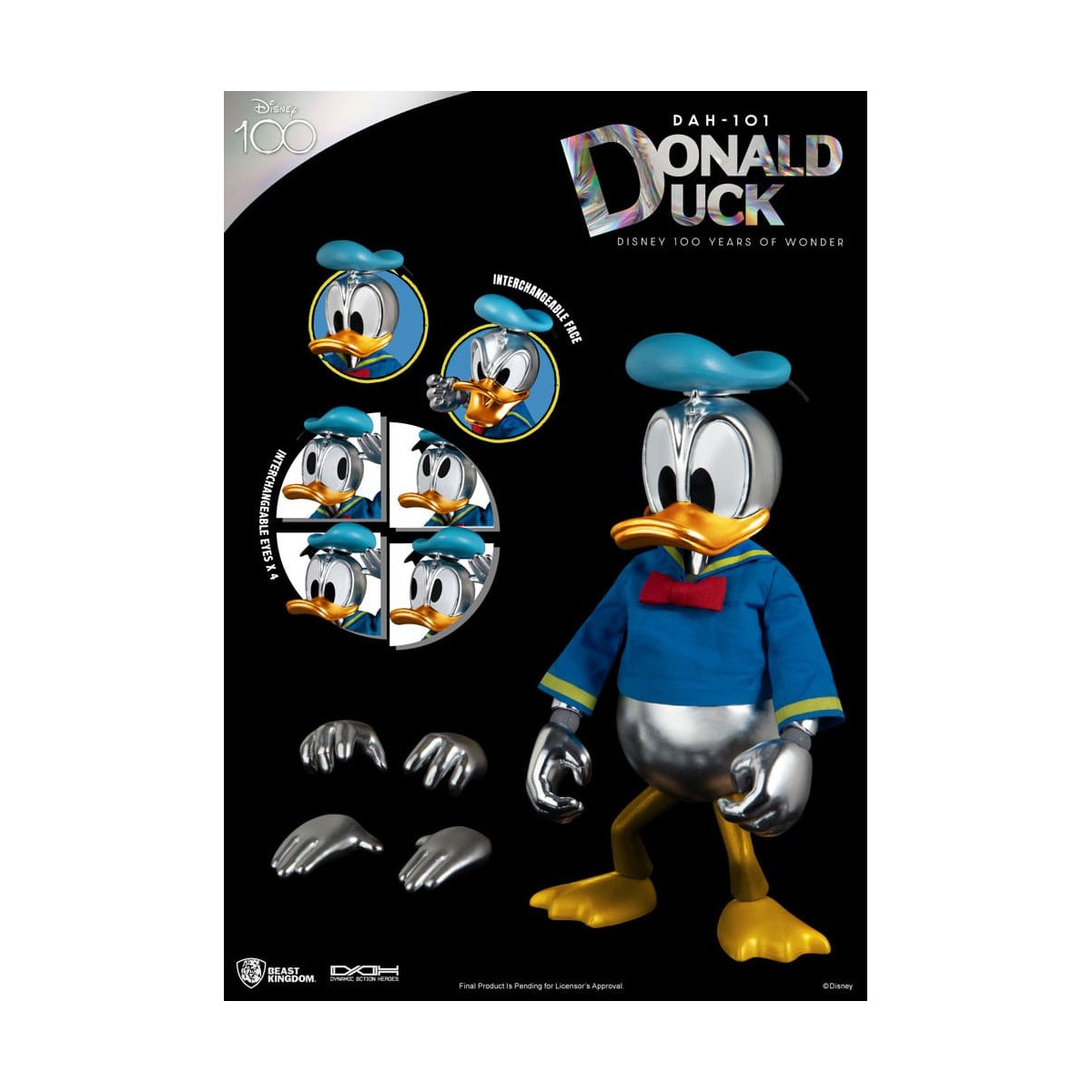 Regno delle Bestie Disney 100 anni di meraviglie - Paperino - Eroi d'azione dinamici 1/9 - D100