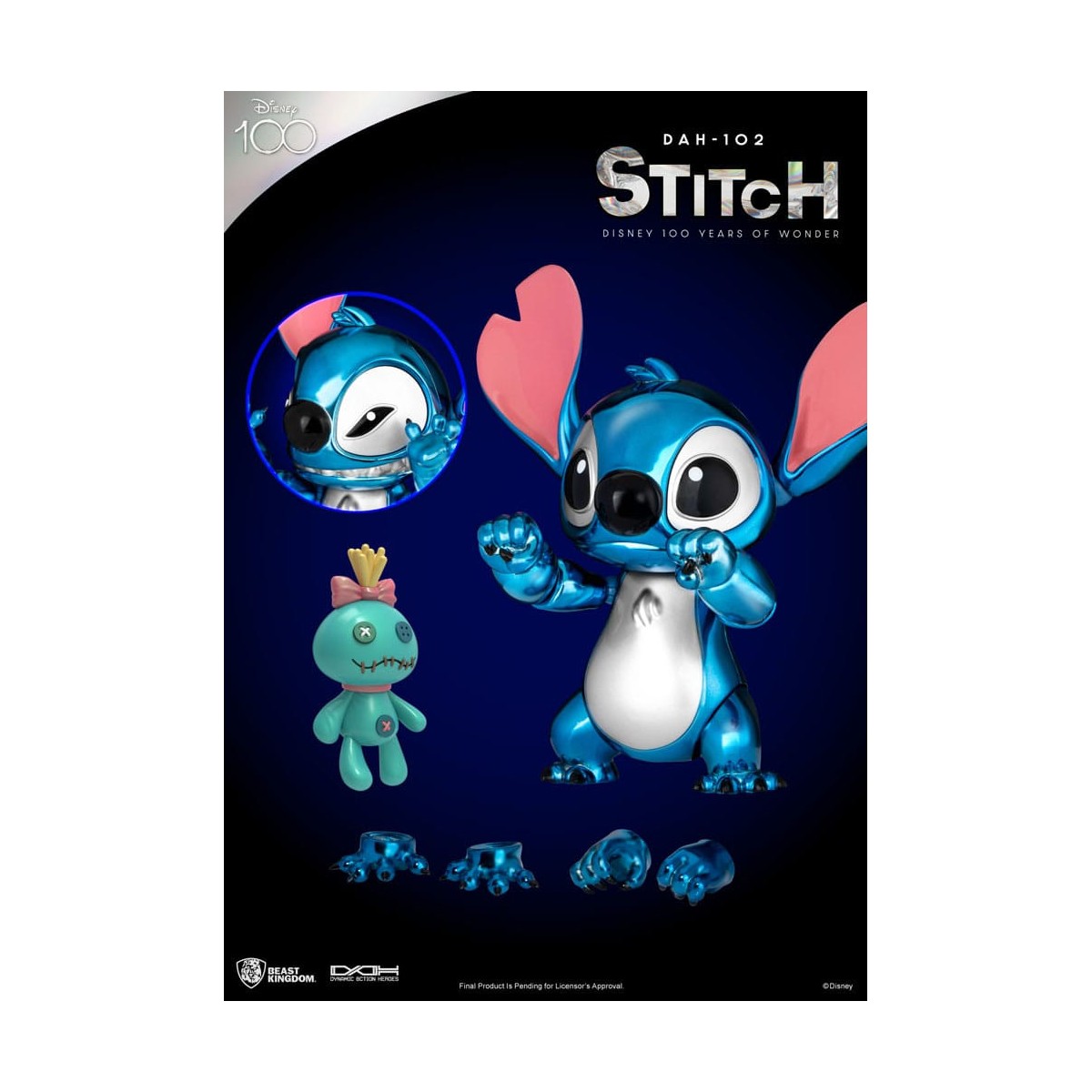 Regno delle belve Disney 100 anni di meraviglie - Lilo & Stitch - Stitch - Eroi d'azione dinamici 1/9 - D100