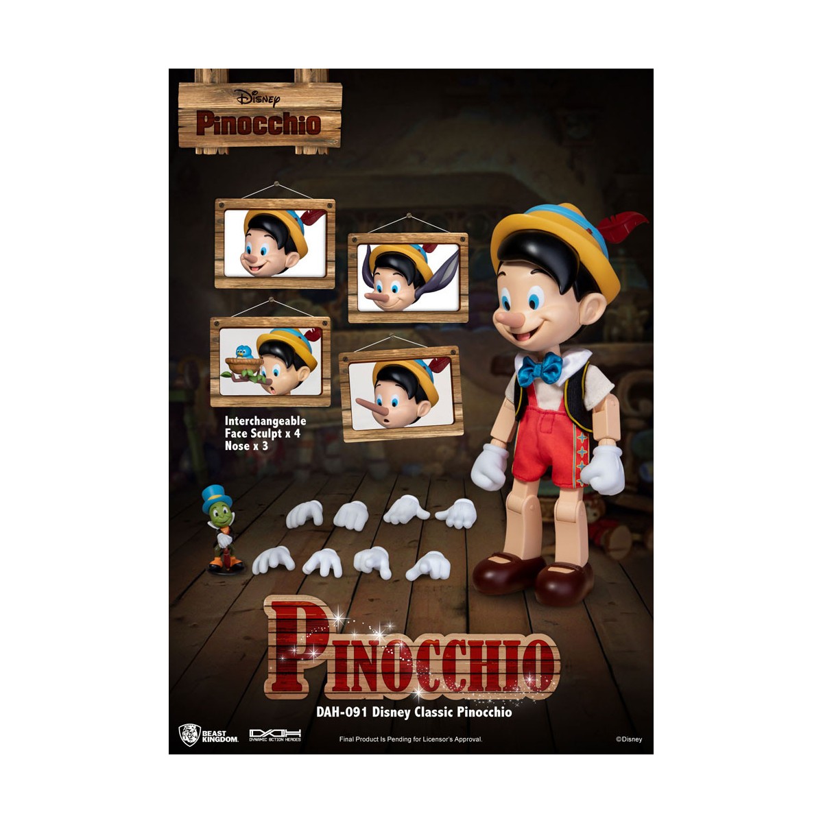 Figurina classica Disney del Regno delle Bestie - Pinocchio - Eroi d'azione dinamici 1/9