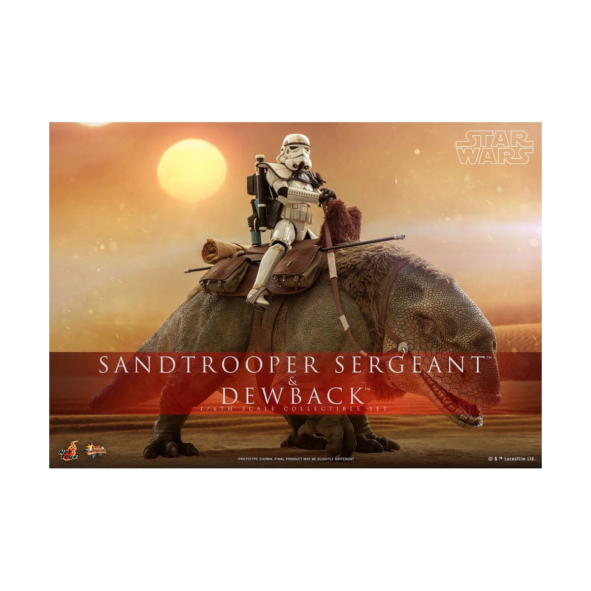 Hot Toys Star Wars - Confezione 2 figure 1/6 Sergente Sandtrooper e Dewback - Episodio IV
