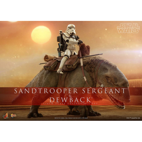 Hot Toys Star Wars - Confezione 2 figure 1/6 Sergente Sandtrooper e Dewback - Episodio IV