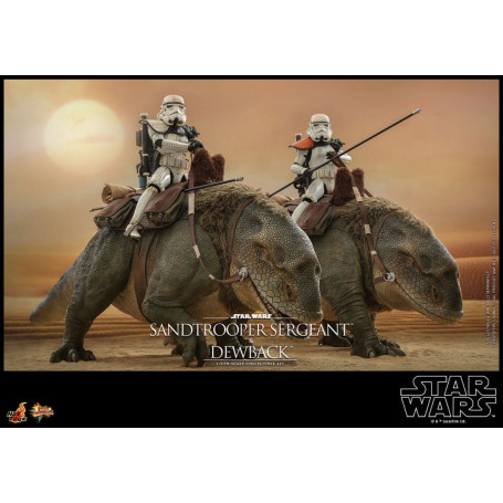 Hot Toys Star Wars - Confezione 2 figure 1/6 Sergente Sandtrooper e Dewback - Episodio IV