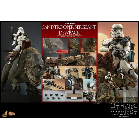 Hot Toys Star Wars - Confezione 2 figure 1/6 Sergente Sandtrooper e Dewback - Episodio IV